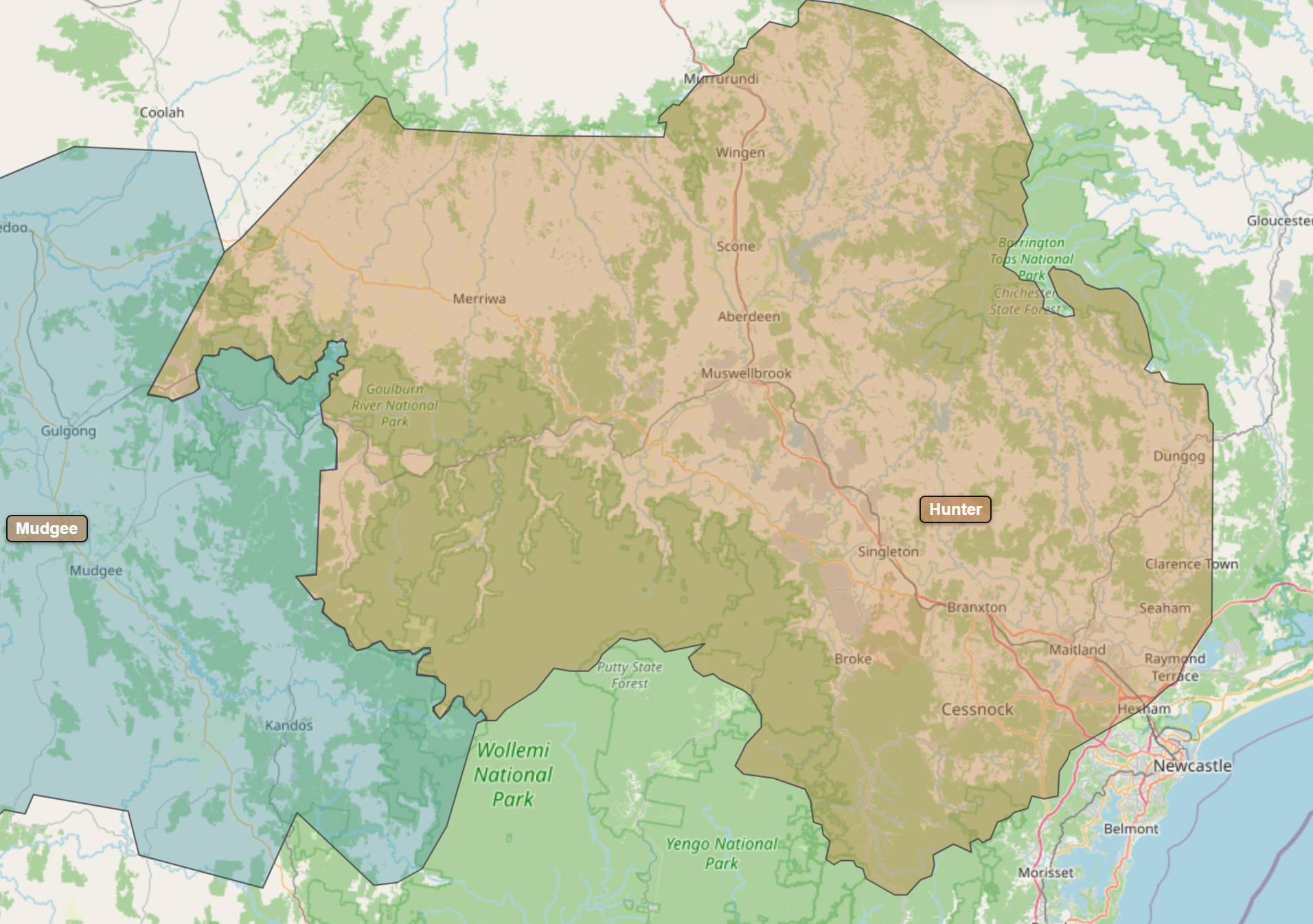 Billede fra regionen Hunter Valley