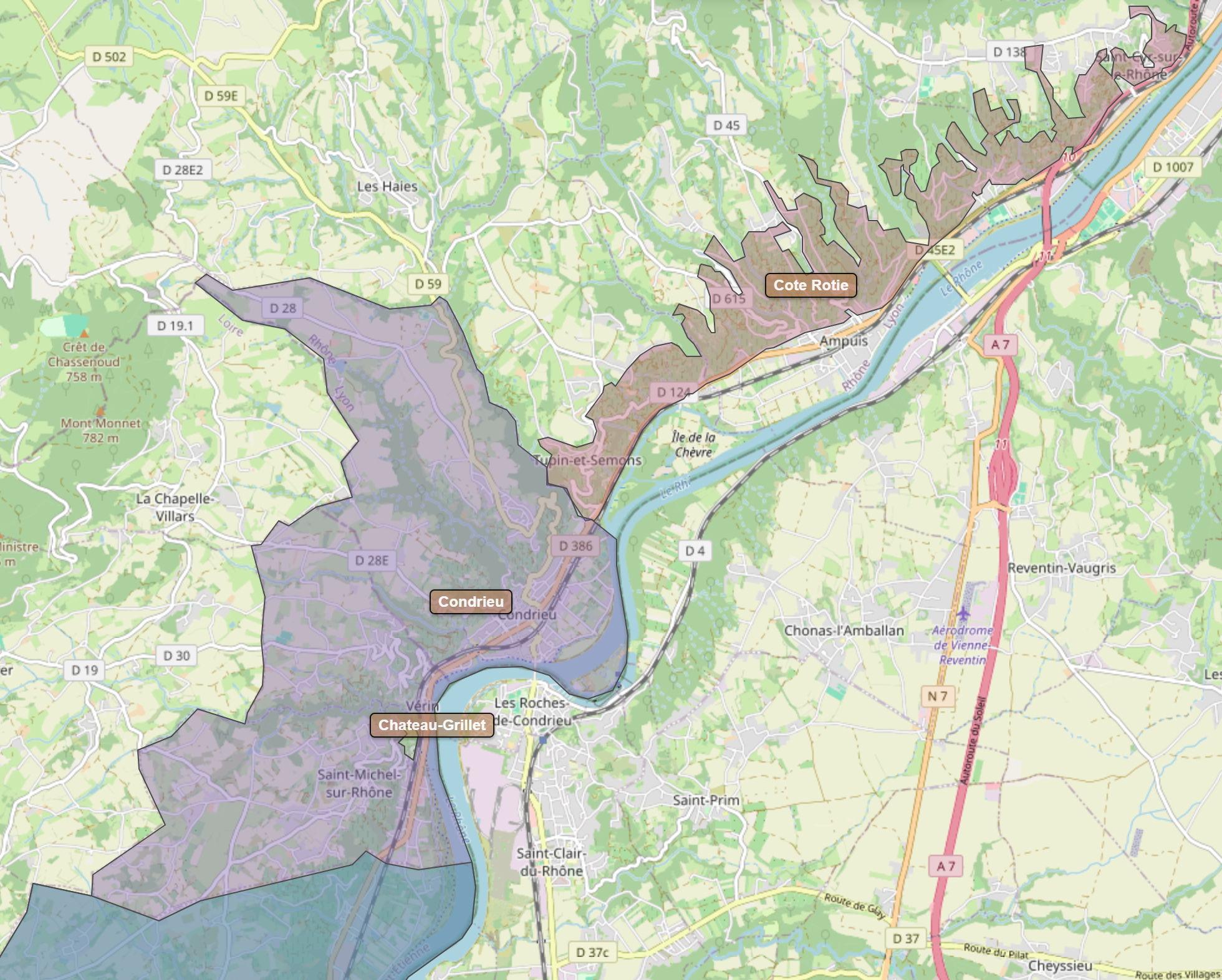 Billede fra regionen Cote Rotie AOC/AOP