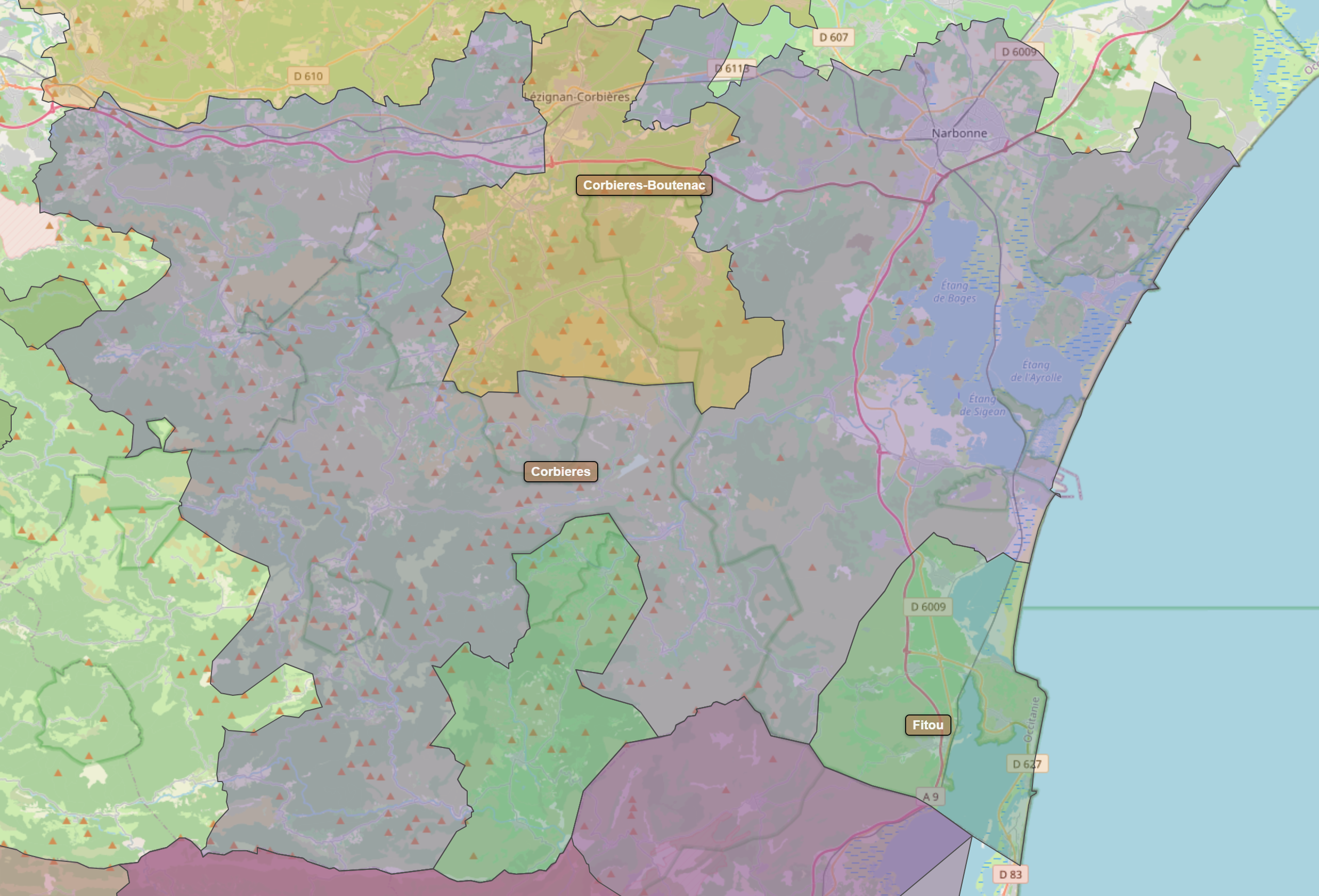 Billede fra regionen Corbieres AOC/AOP