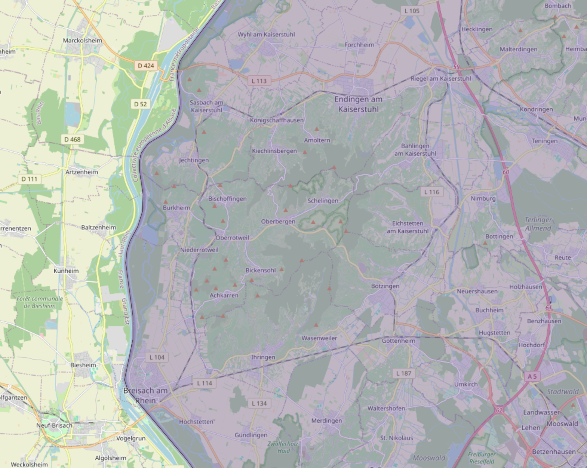 Billede fra regionen Kaiserstuhl