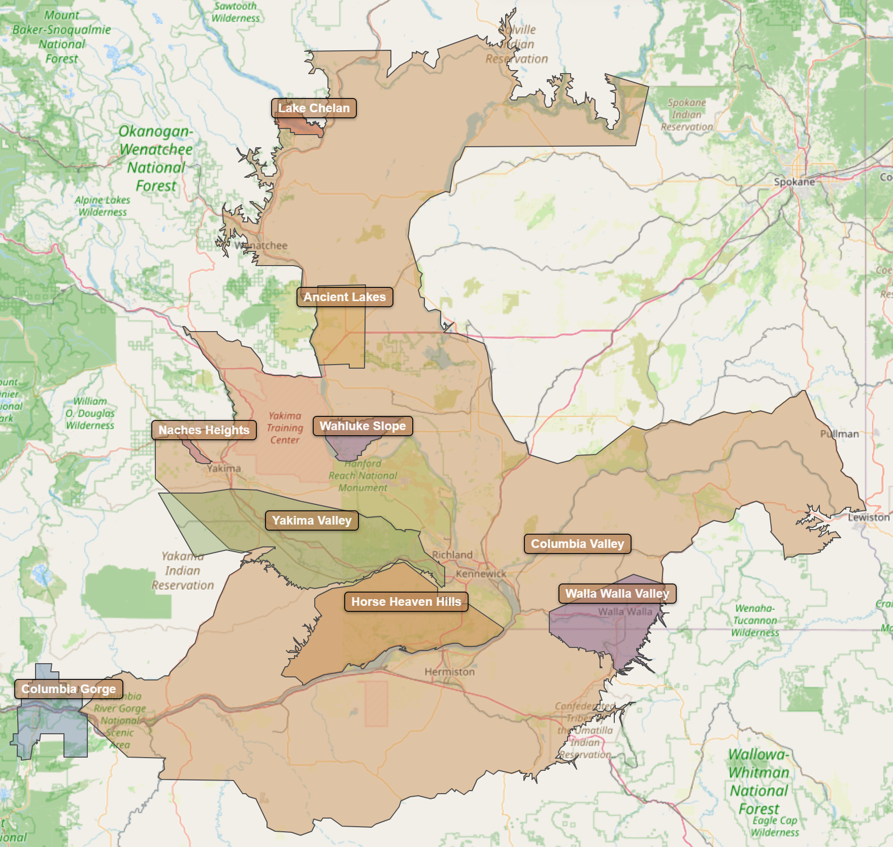 Billede fra regionen Columbia Valley AVA