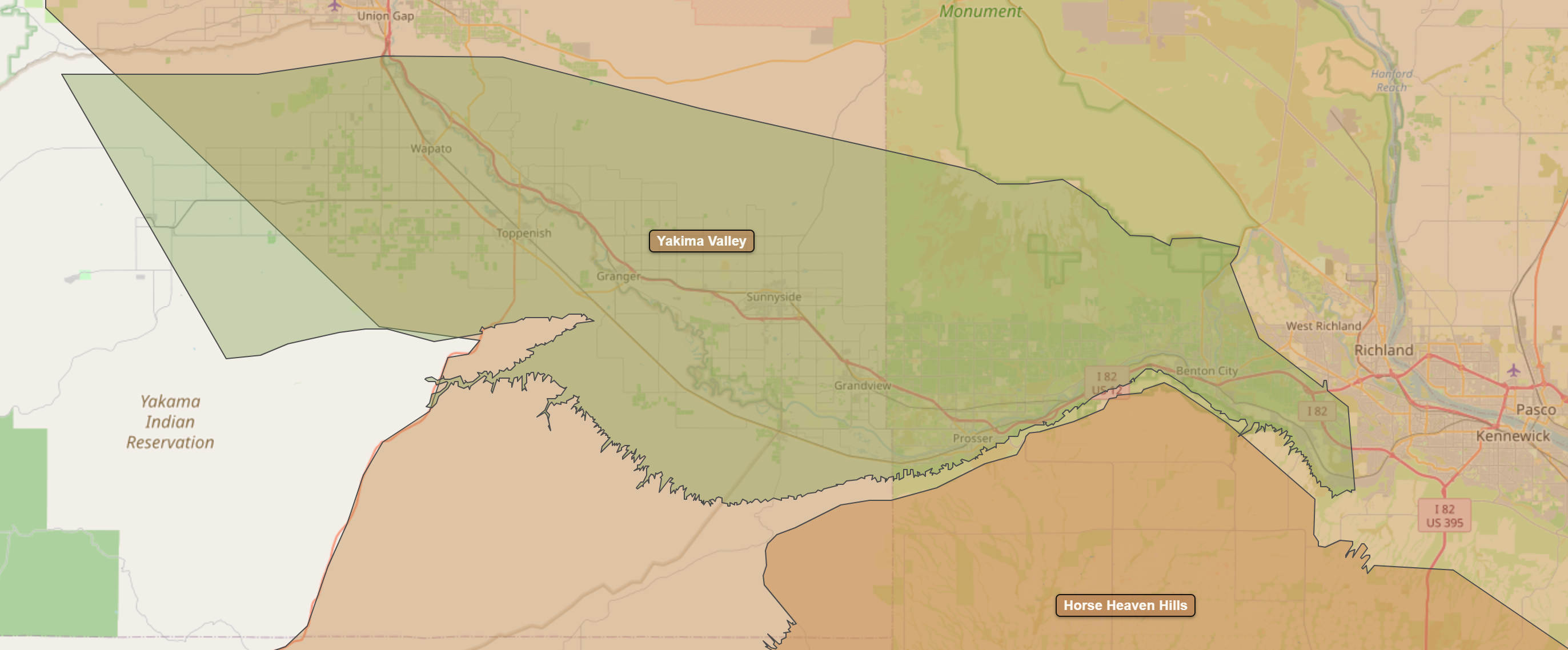 Billede fra regionen Yakima Valley AVA