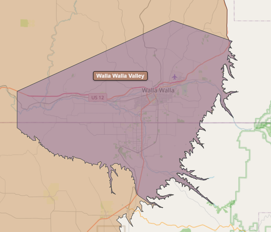 Billede fra regionen Walla Walla Valley AVA