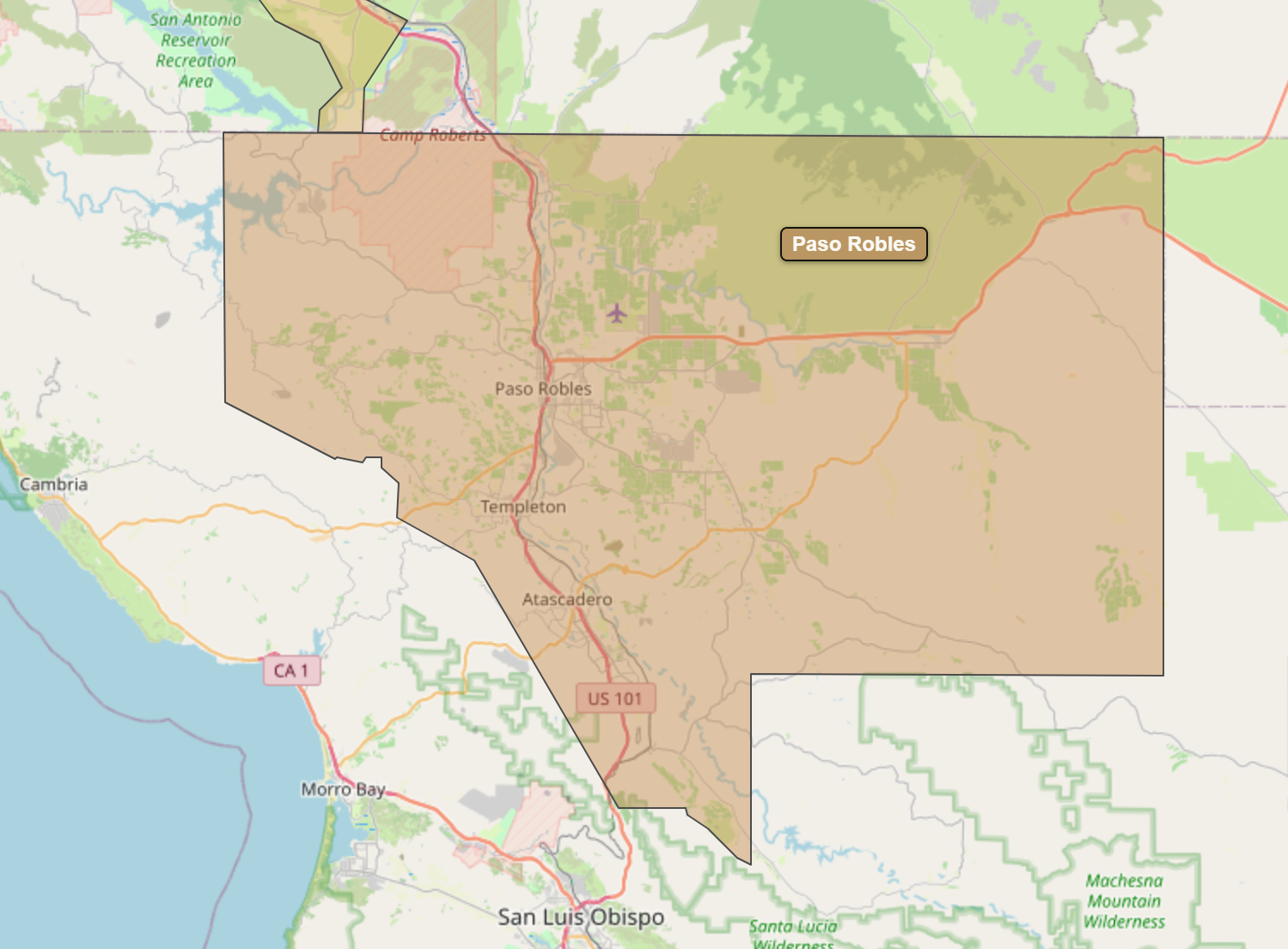 Billede fra regionen Paso Robles AVA