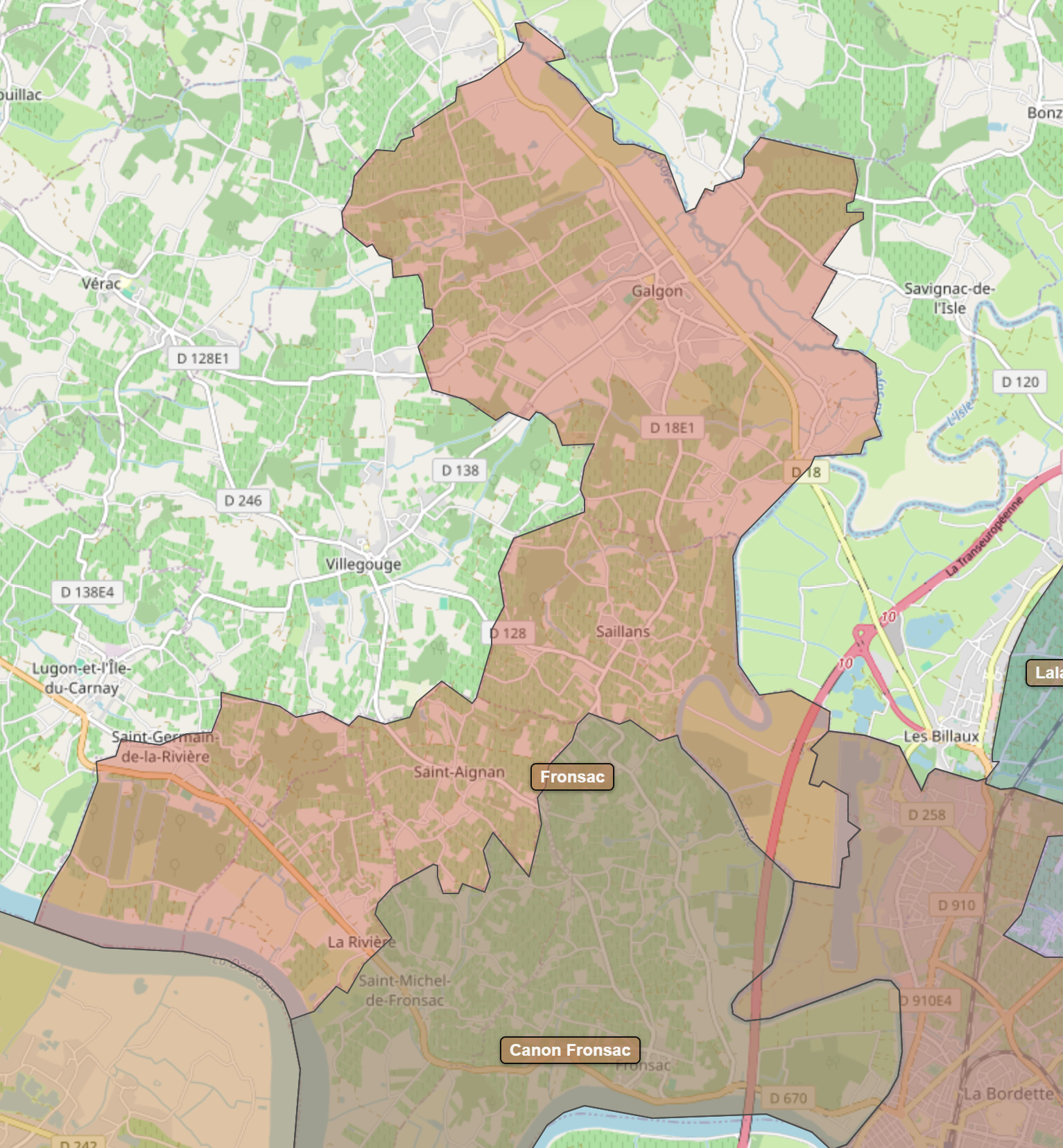 Billede fra regionen Fronsac AOC/AOP