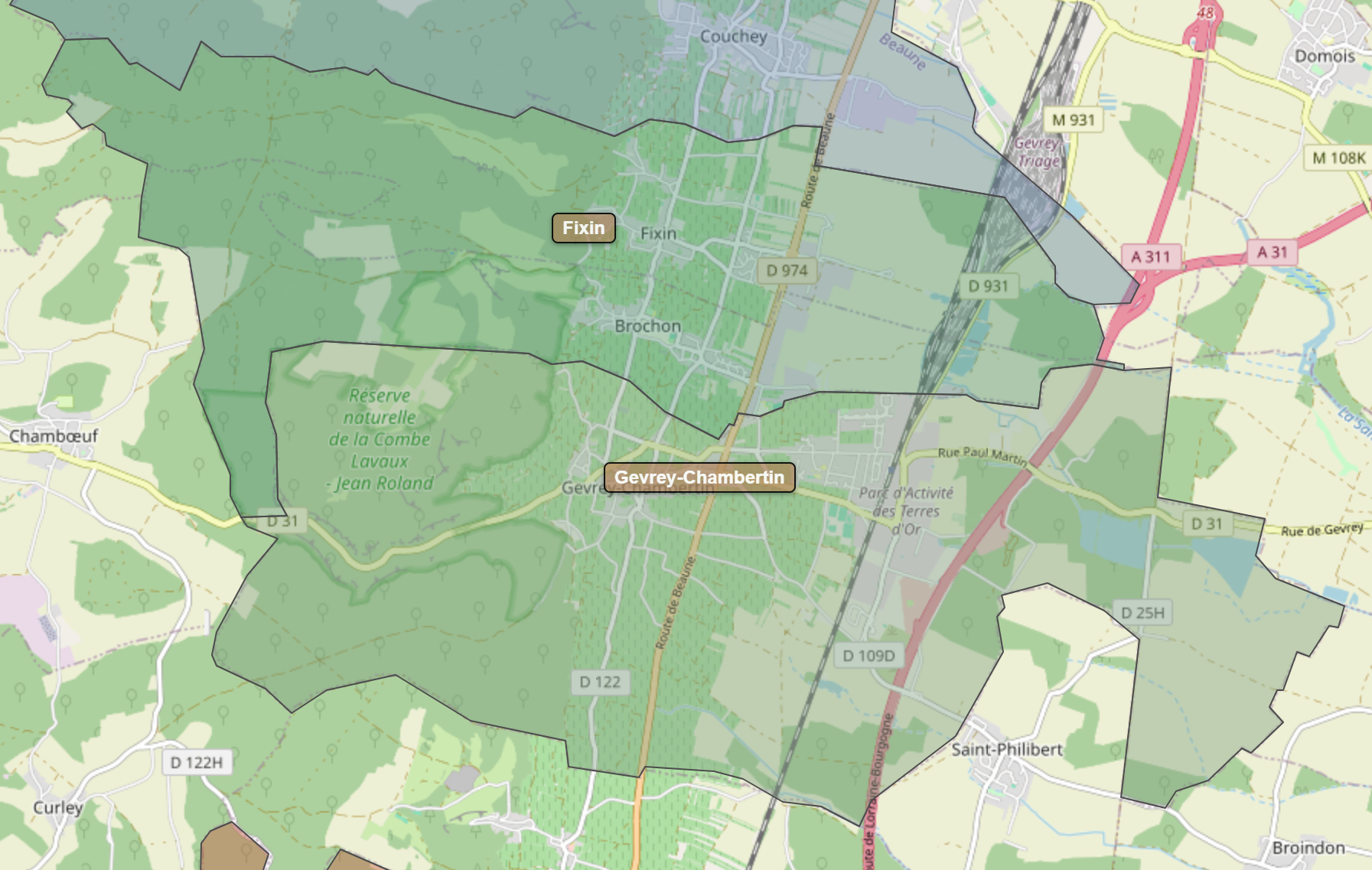 Billede fra regionen Fixin AOC/AOP