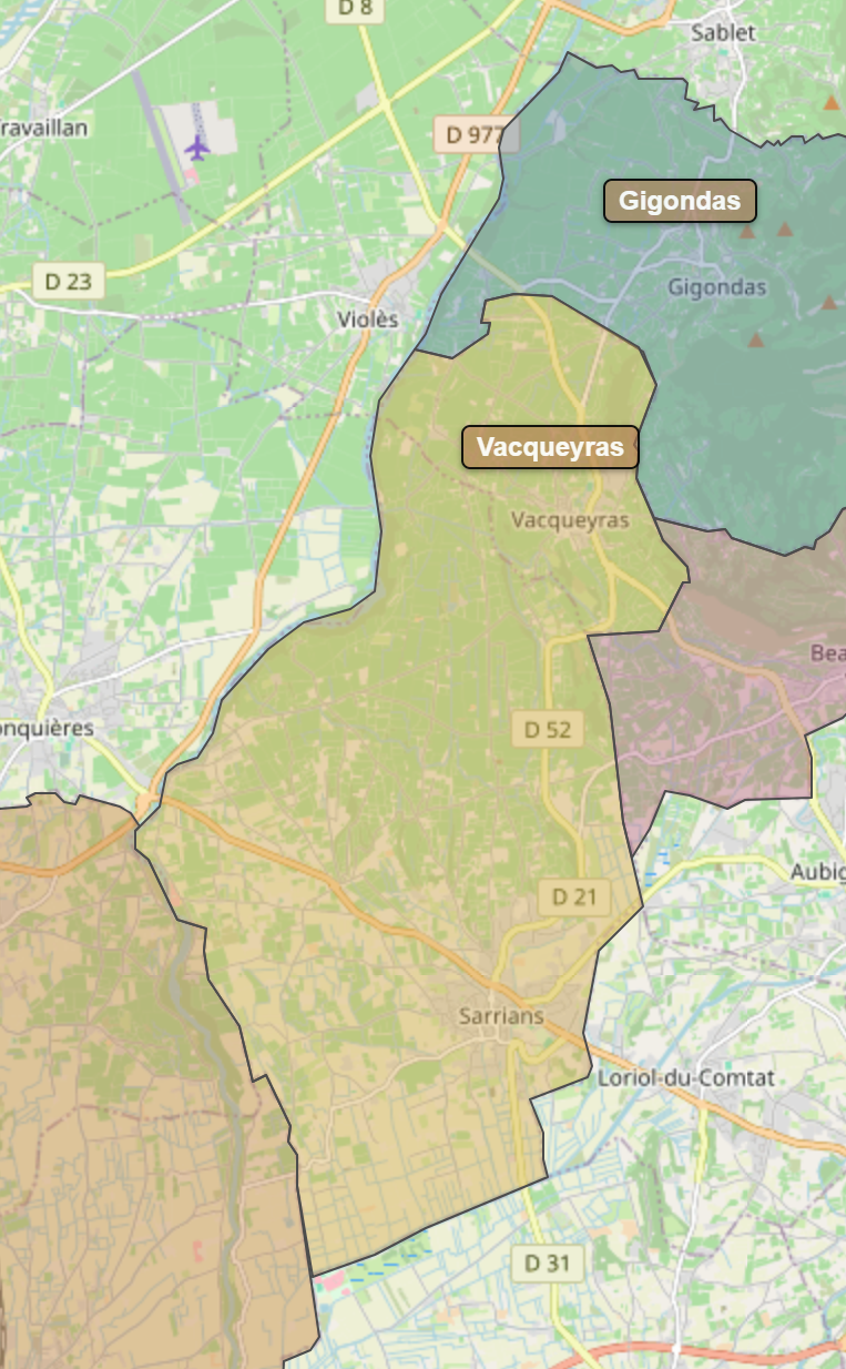 Billede fra regionen Vacqueyras AOC/AOP