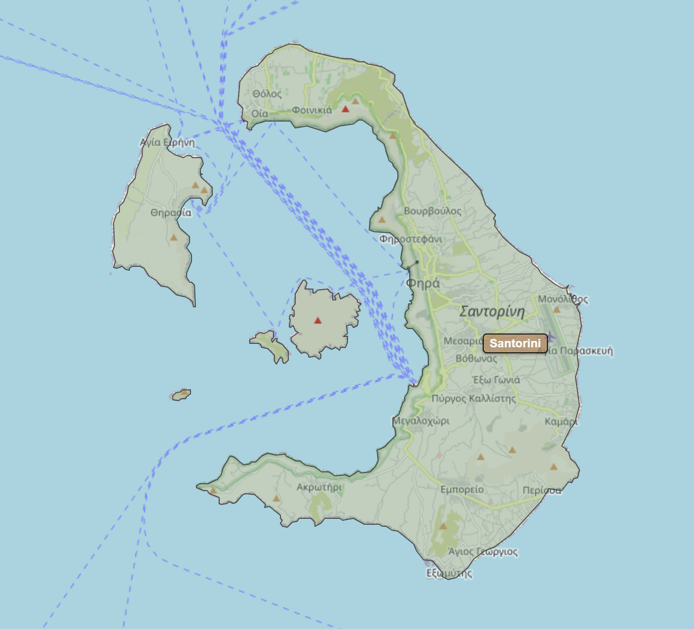Billede fra regionen Santorini PDO