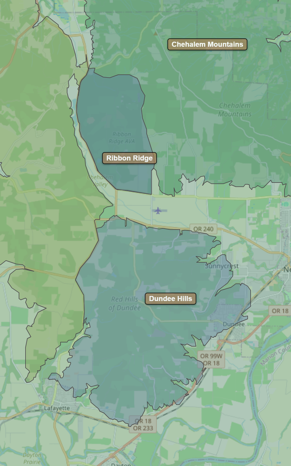 Billede fra regionen Dundee Hills AVA