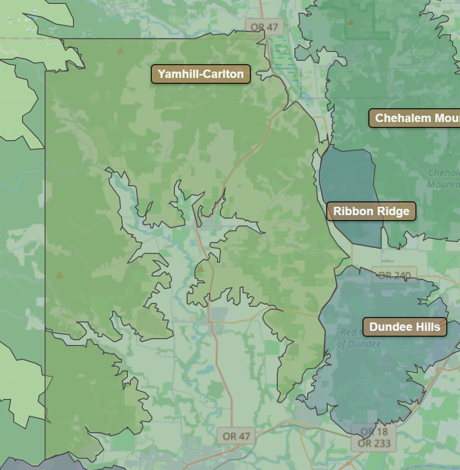 Billede fra regionen Yamhill-Carlton AVA