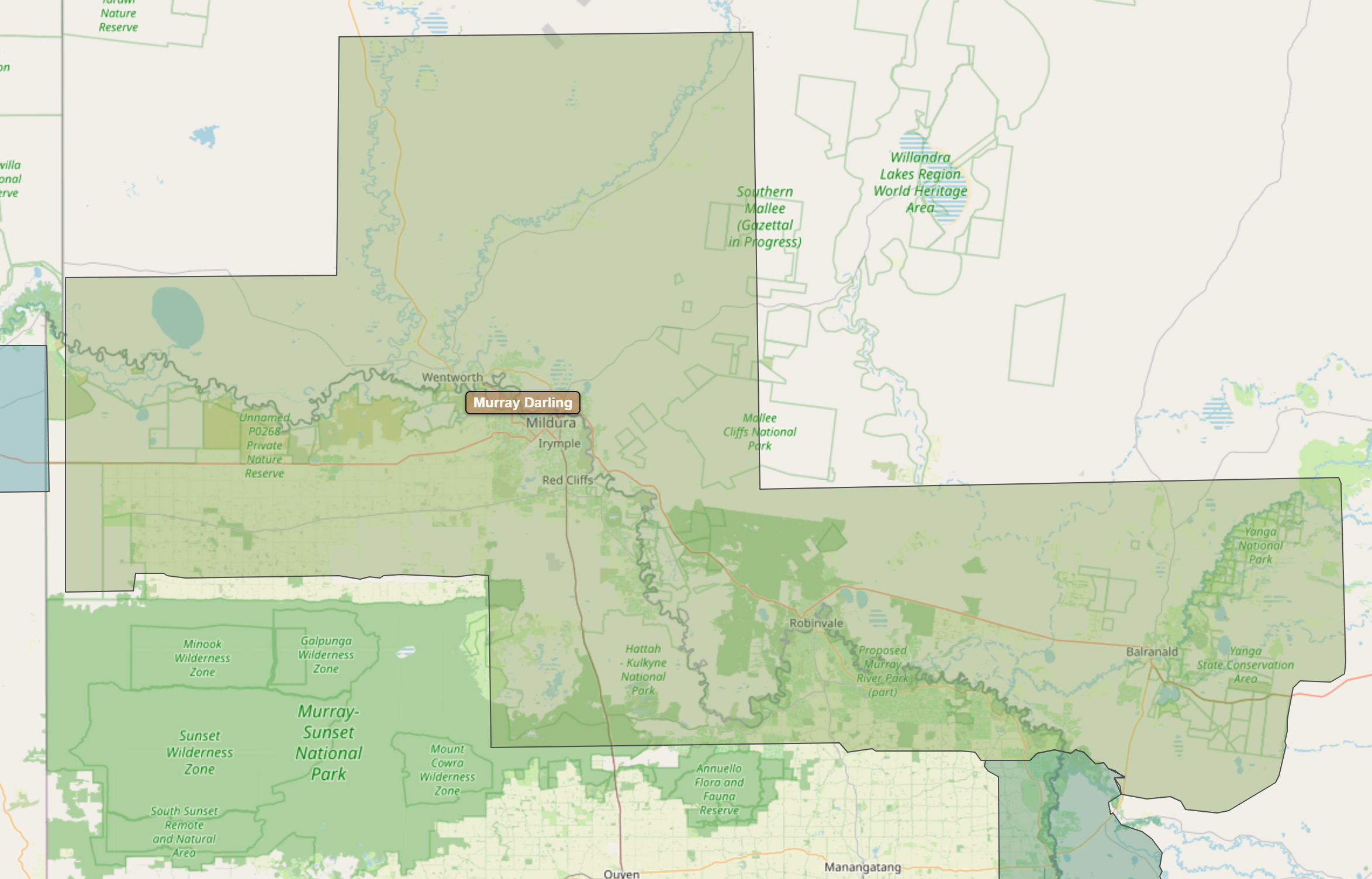 Billede fra regionen Murray Darling