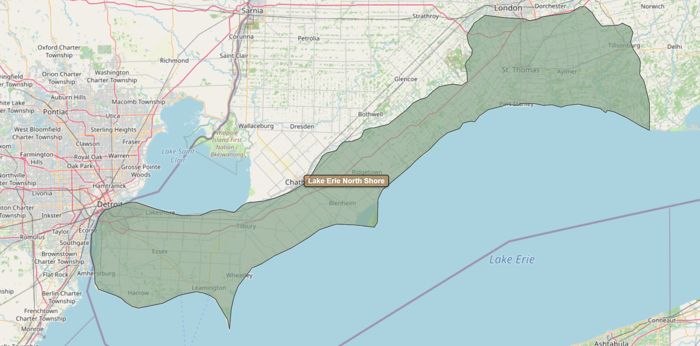 Billede fra regionen Lake Erie North Shore