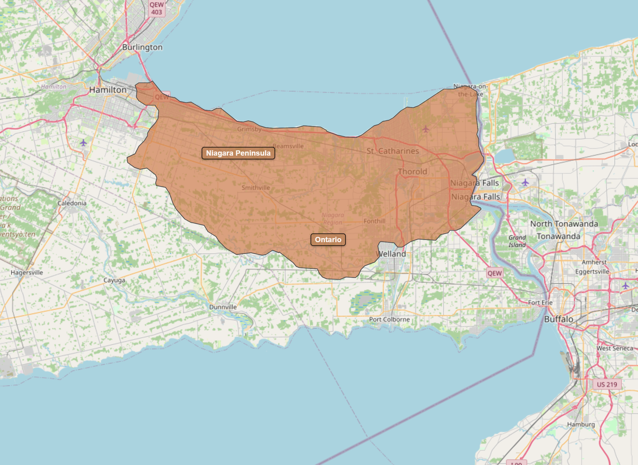 Billede fra regionen Niagara Peninsula
