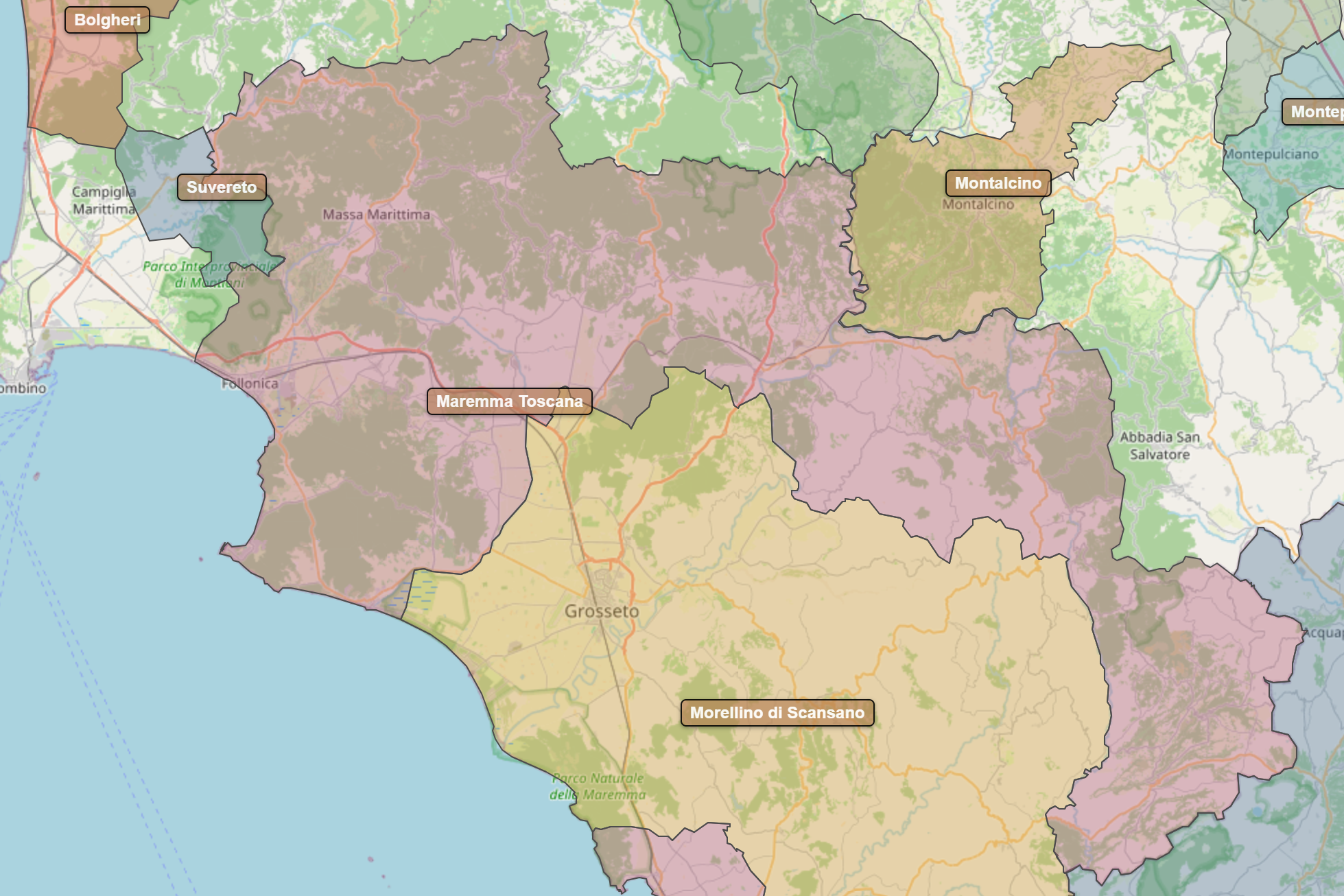 Billede fra regionen Maremma Toscana DOC