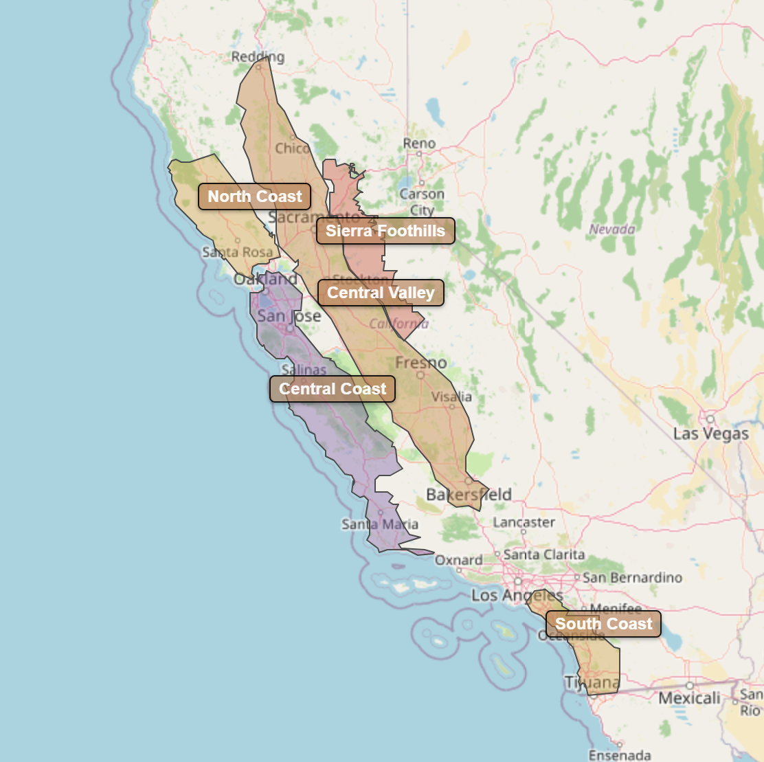 Billede fra regionen California