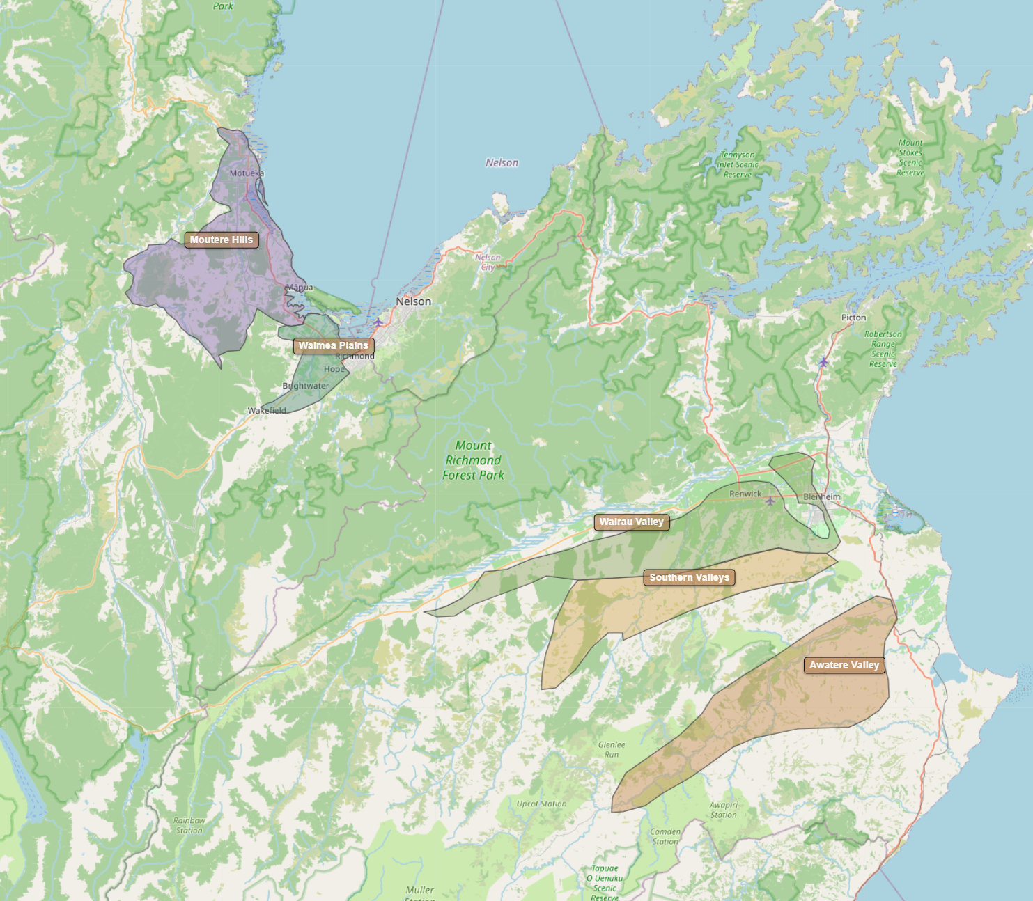 Billede fra regionen Marlborough